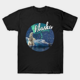 Alaska Northern Aurora Lights Polar Bear Viewing Vacation T-Shirt